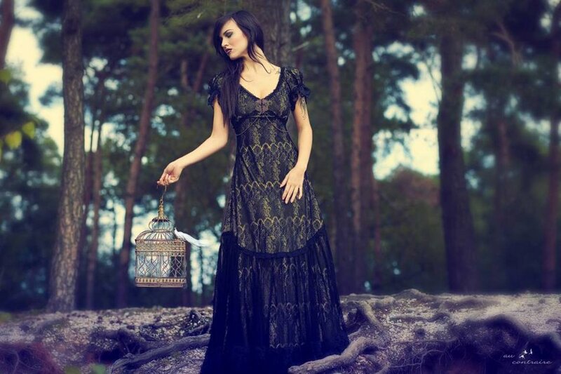 Woman in Black Dress — Dramatic, Photograph, Birdcage