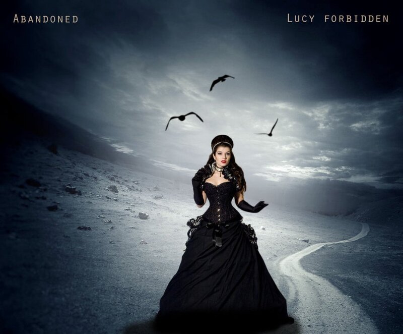 Woman in Black Dress — Dramatic, Photograph, Birds