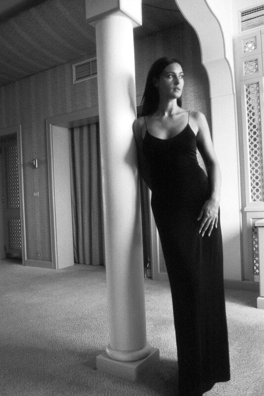 Woman in Black Dress — Dramatic, Photograph, Column