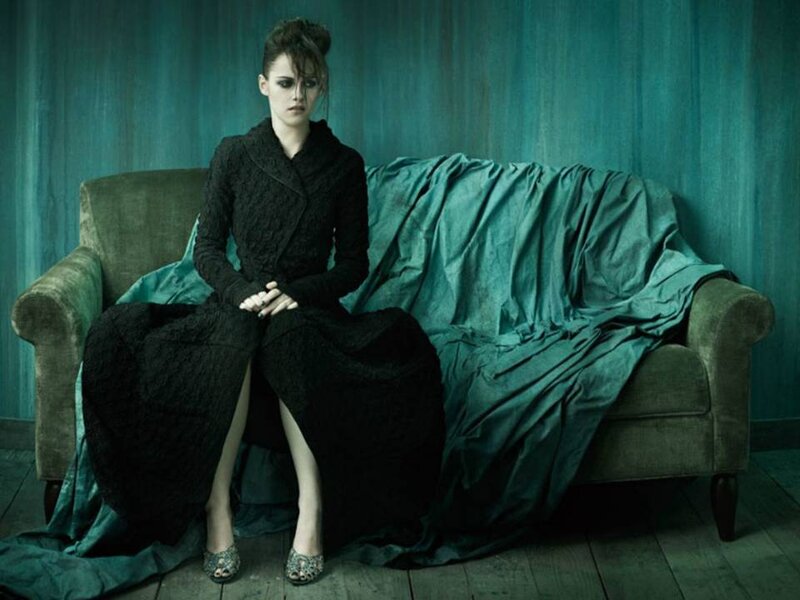 Woman in Black Dress — Dramatic, Photograph, Couch, Floor