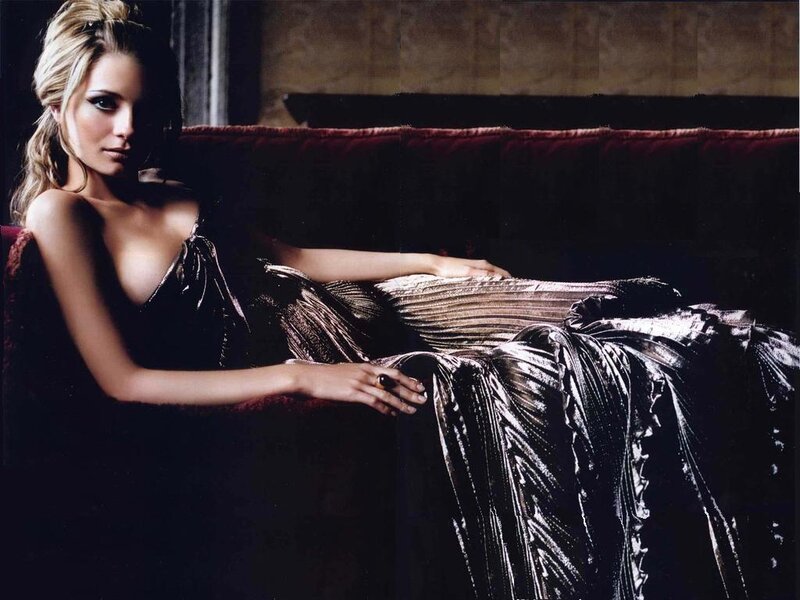 Woman in Black Dress — Dramatic, Photograph, Couch, Ring