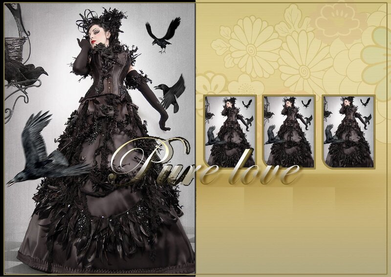Woman in Black Dress — Dramatic, Photograph, Crows