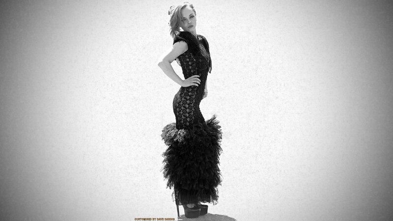 Woman in Black Dress — Dramatic, Photograph, Feathers, Heels