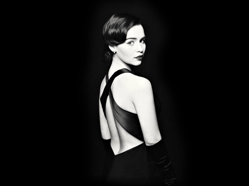 Woman in Black Dress — Dramatic, Photograph, Gloves, Earring