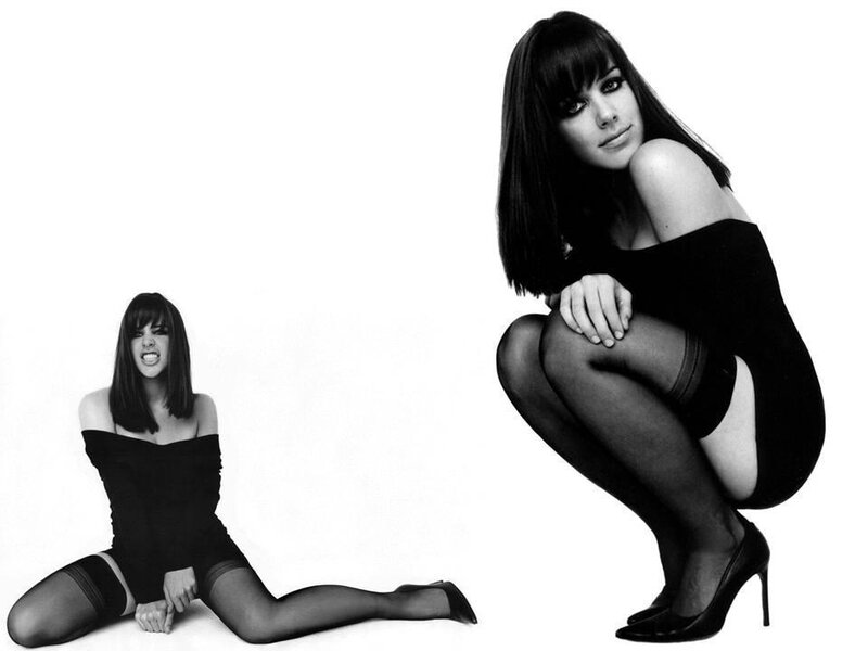 Woman in Black Dress — Dramatic, Photograph, Heels, Tights