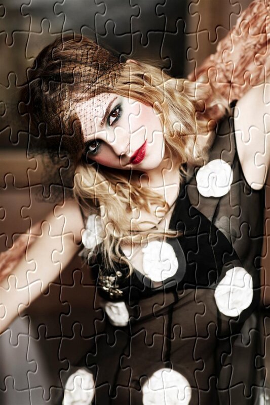 Woman in Black Dress — Dramatic, Photograph, Jigsaw Puzzle