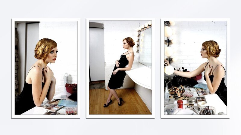Woman in Black Dress — Dramatic, Photograph, Makeup, Mirror