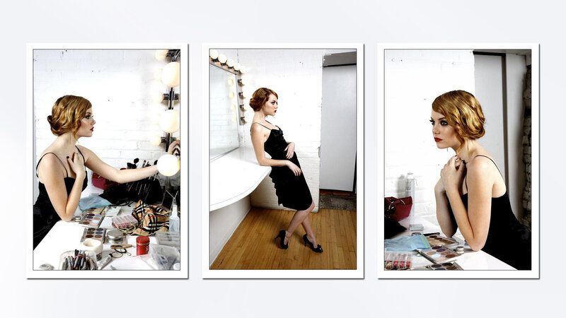 Woman in Black Dress — Dramatic, Photograph, Makeup, Mirror, White