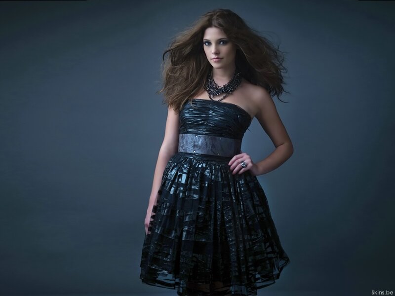Woman in Black Dress — Dramatic, Photograph, Necklace, Ring, Gray