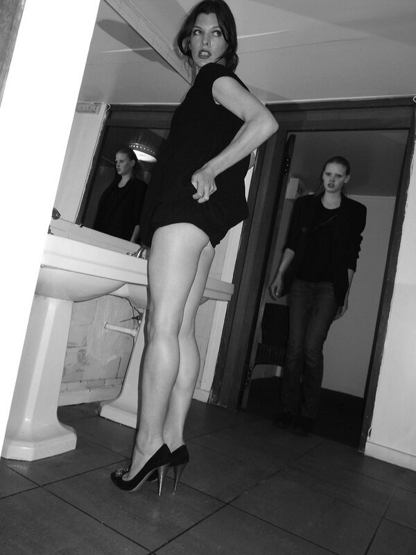 Woman in Black Dress — Dramatic, Photograph, Sink