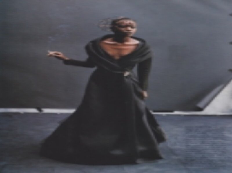 Woman in Black Dress — Dramatic, Photograph, Smoke, Stage