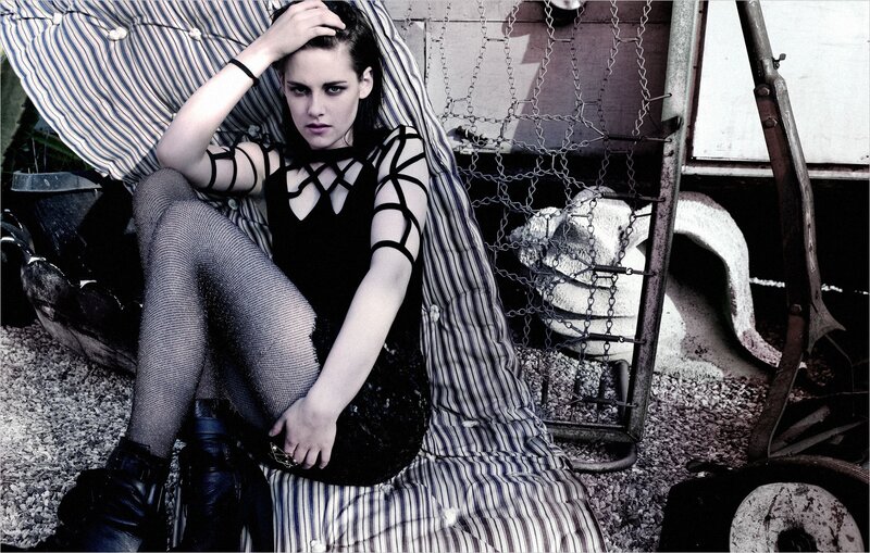Woman in Black Dress — Dramatic, Photograph, Striped Fabric