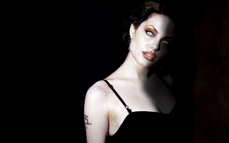 Woman in Black Dress — Dramatic, Photograph, Tattoo, Earrings, Makeup