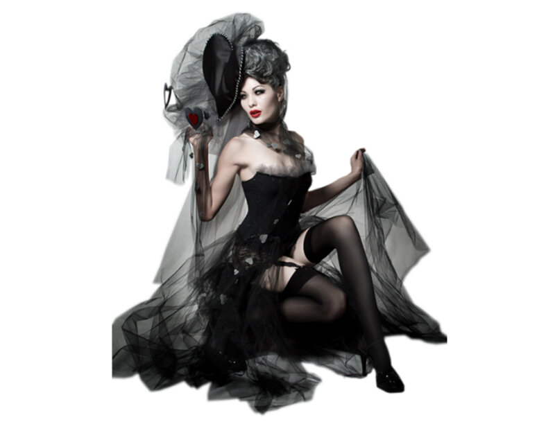 Woman in Black Dress — Dramatic, Photograph, Tulle