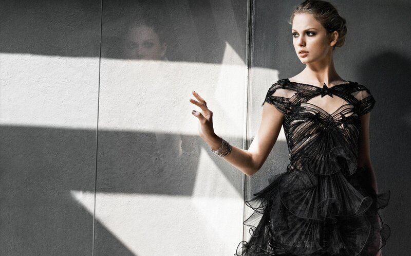 Woman in Black Dress — Dramatic, Photograph, Wall, Reflection