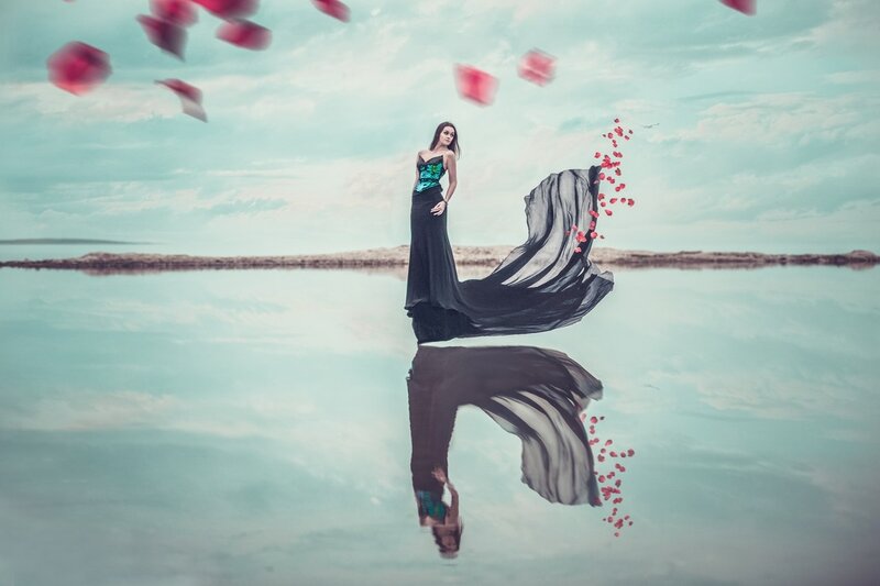 Woman in Black Dress — Dreamy, Photograph