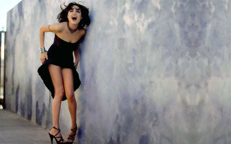 Woman in Black Dress — Energetic, Afternoon