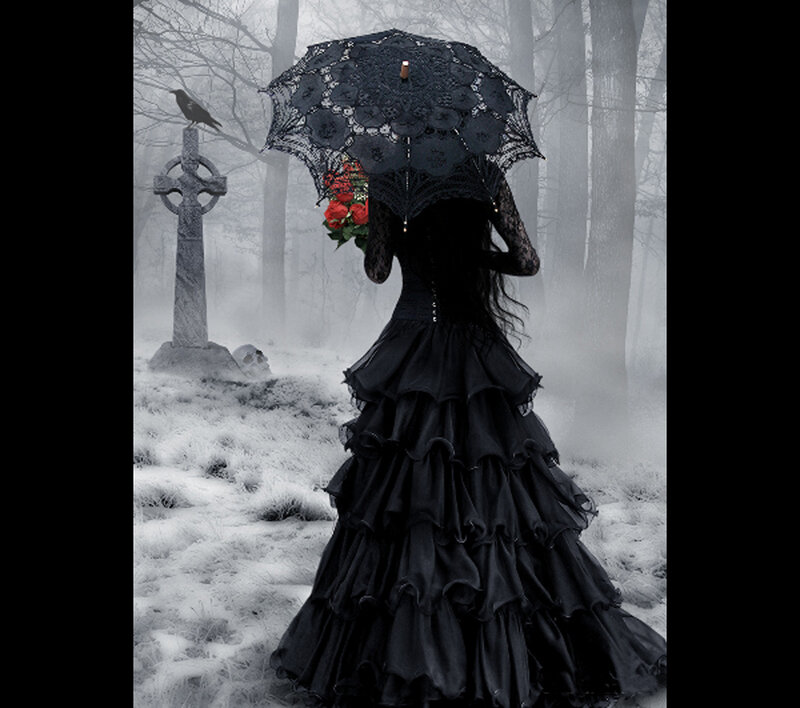 Woman in Black Dress — Gothic