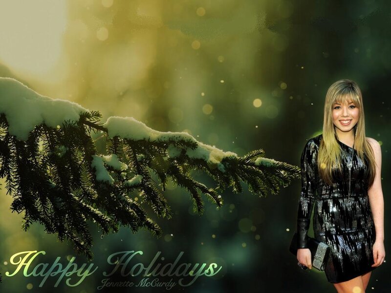 Woman in Black Dress — Green, Festive