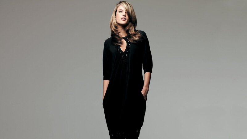 Woman in Black Dress — Hair, Gray