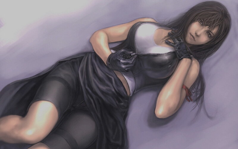 woman in black dress lying down