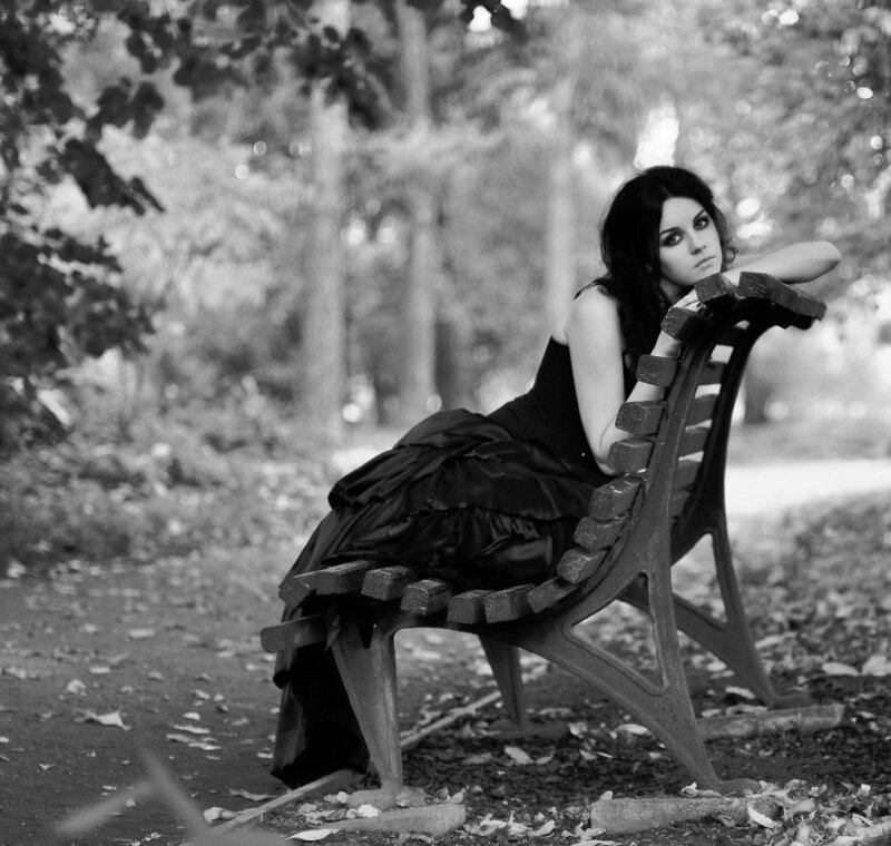 Woman in Black Dress — Melancholic, Autumn