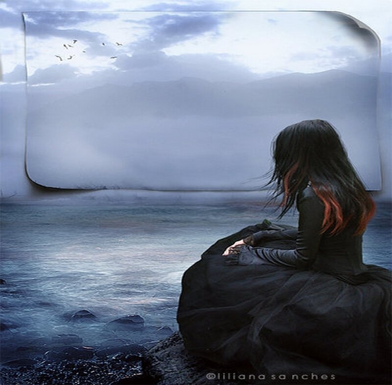 Woman in Black Dress — Melancholic, Night