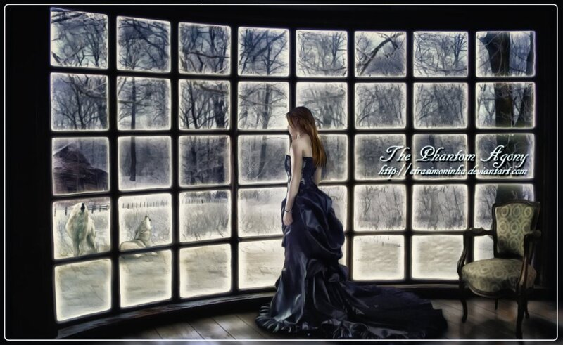 Woman in Black Dress — Melancholic, Winter, Digital Art
