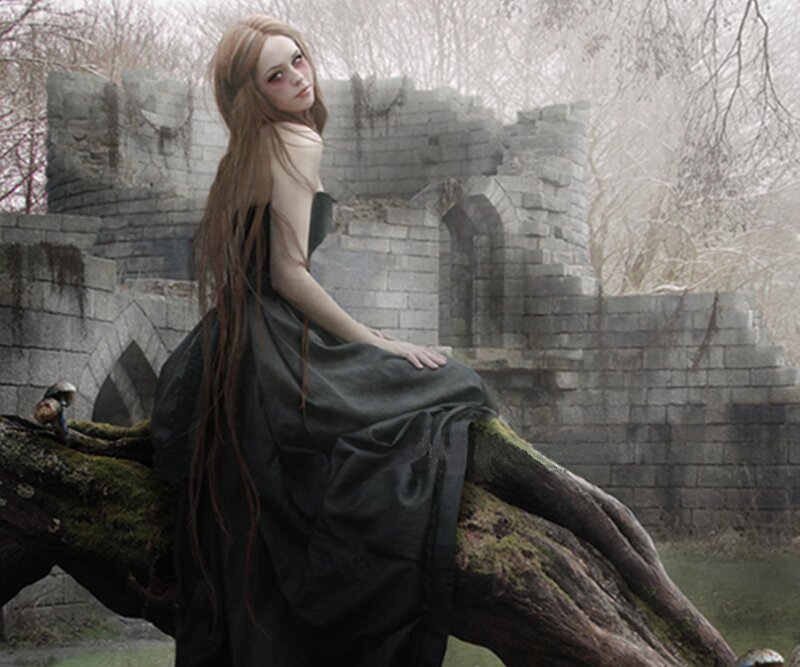 Woman in Black Dress — Melancholic, Winter