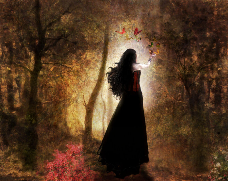 Woman in Black Dress — Mystical, Autumn
