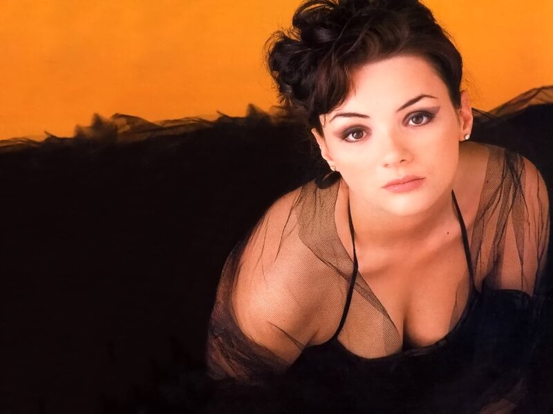 Woman in Black Dress — Orange, Dramatic, Photograph