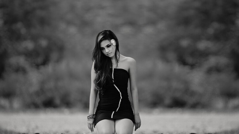 woman in black dress outdoors