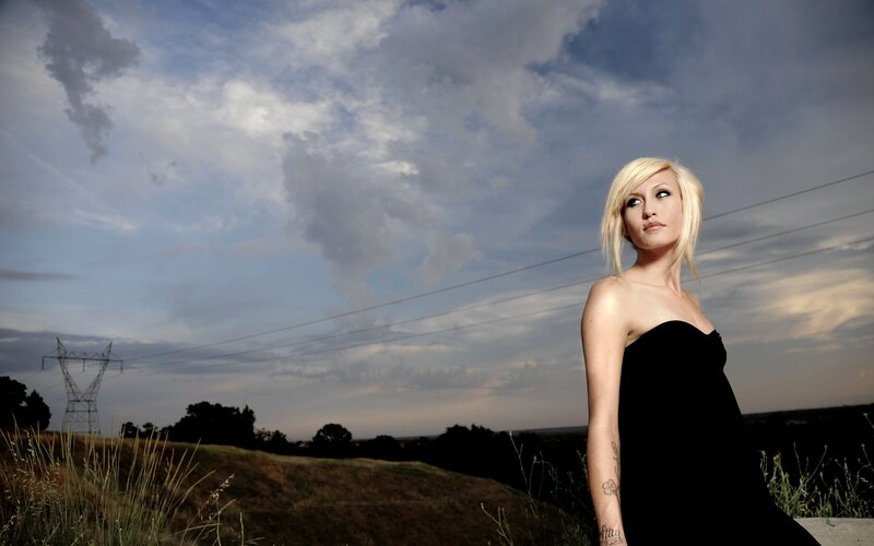 woman in black dress outdoors