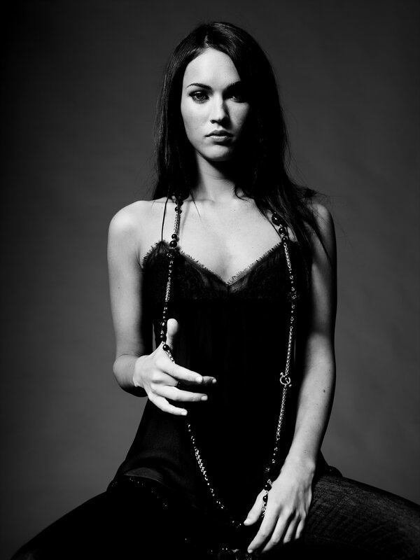 woman in black dress portrait