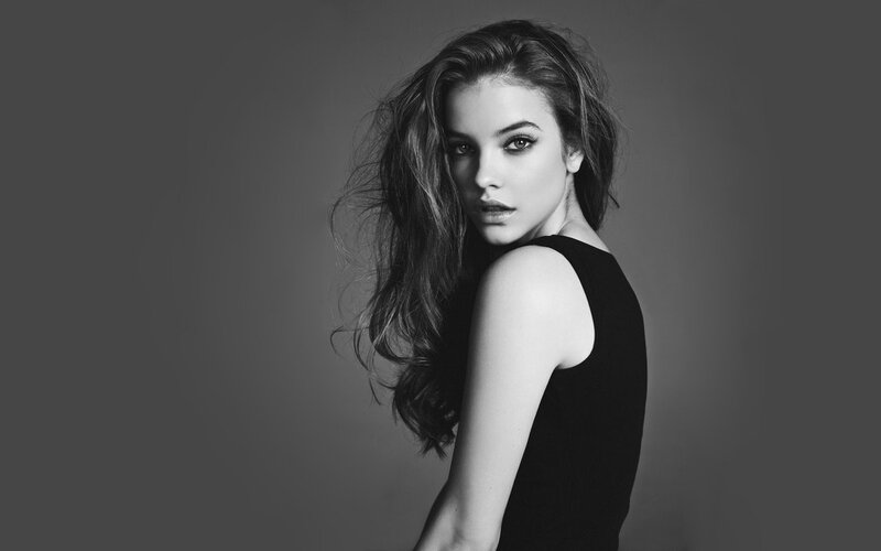 woman in black dress portrait