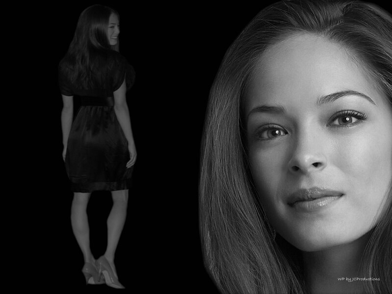 woman in black dress portrait