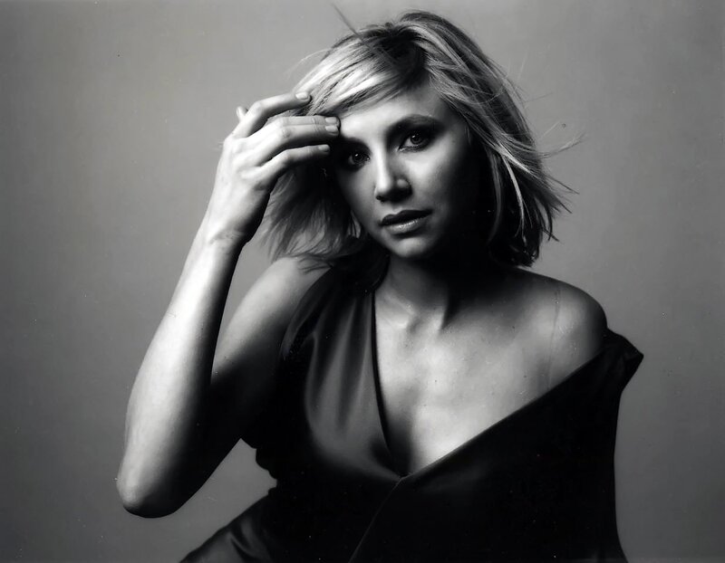 woman in black dress portrait