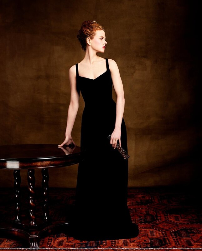 woman in black dress portrait
