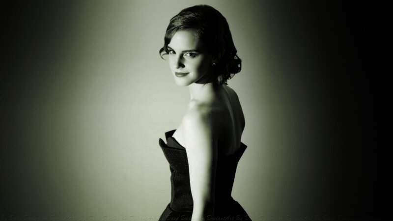 woman in black dress portrait