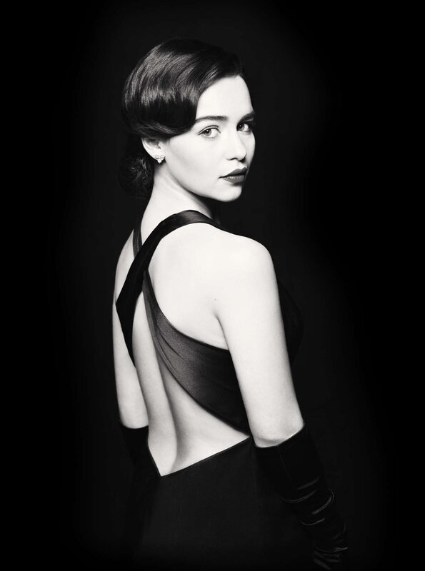 woman in black dress portrait