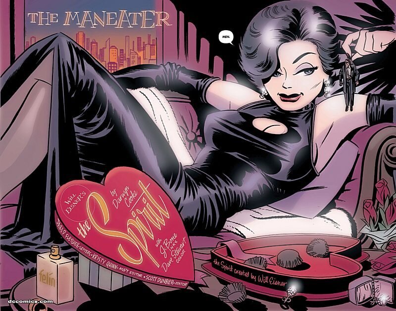 Woman in Black Dress — Purple, Dramatic, Night, Comic