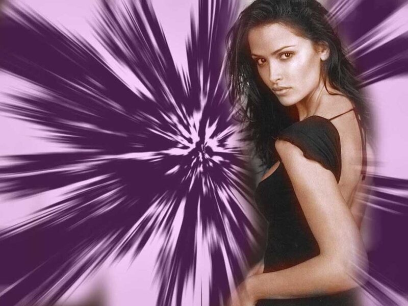Woman in Black Dress — Purple, Dramatic, Photograph