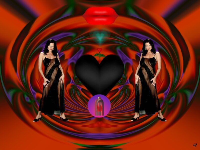 Woman in Black Dress — Red, Dramatic, Surreal
