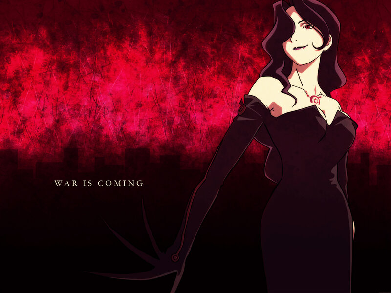 Woman in Black Dress — Red, Dramatic