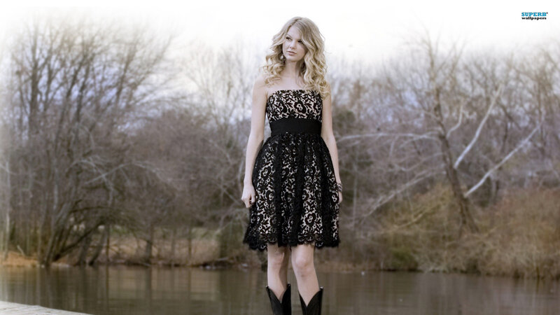 Woman in Black Dress — Serene, Autumn, Photograph