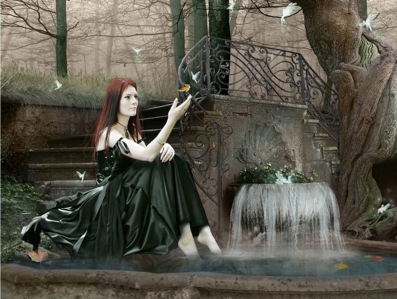 Woman in Black Dress — Serene, Autumn