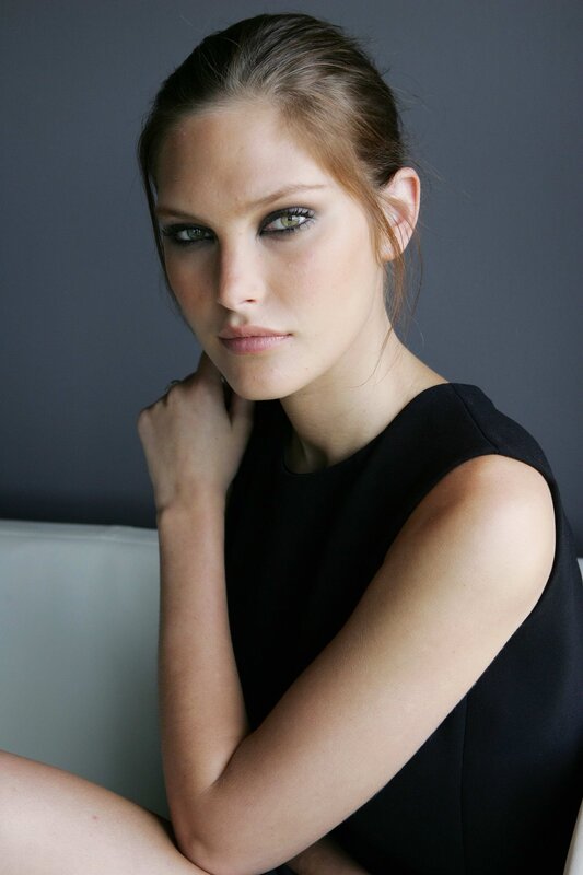 Woman in Black Dress — Serious, Photograph, Hand