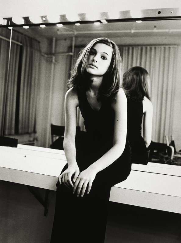 Woman in Black Dress — Serious, Photograph, Mirror