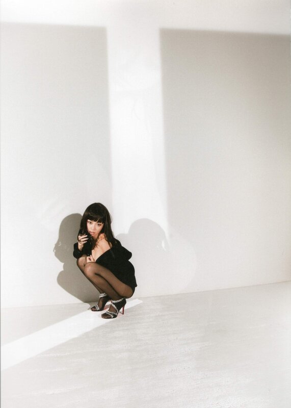 Woman in Black Dress — White, Dramatic, Photograph, Heels, Wall