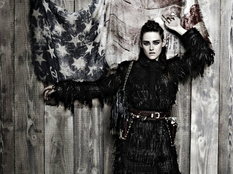 Woman in Black Fringed Outfit — Dramatic
